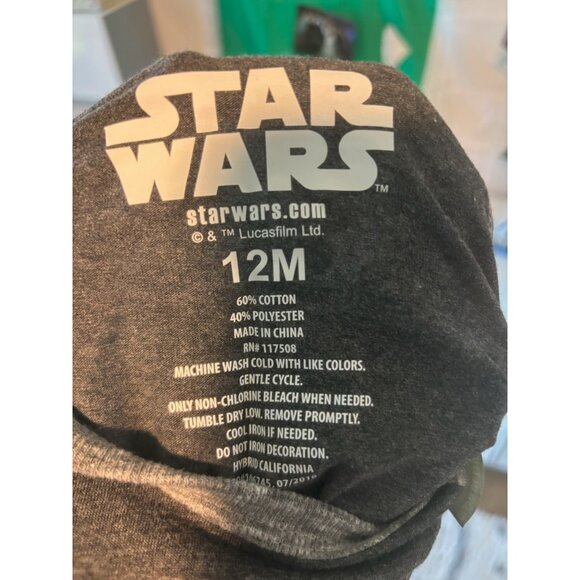 Star Wars Glow-In-The-Dark Skeleton Graphic Toddler T-Shirt 12M Charcoal Heather - Picture 4 of 7